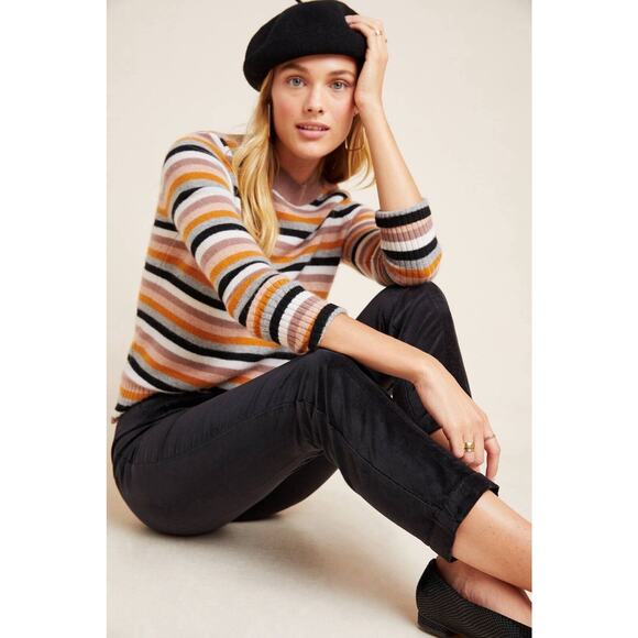 NWT Anthropologie The Essential Velvet Slim Trousers Black size 12 $120 - Picture 4 of 14